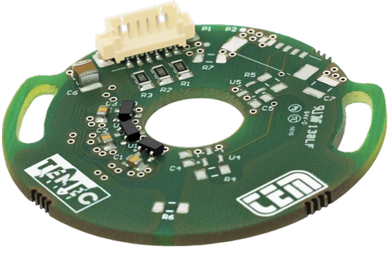 Encoder Hall per motori brushless. È ideale per l'aggiornamento dei motori CC spazzolati: può fornire segnali per il controllo Hall del motore e due canali in quadratura per la supervisione della logica della macchina.